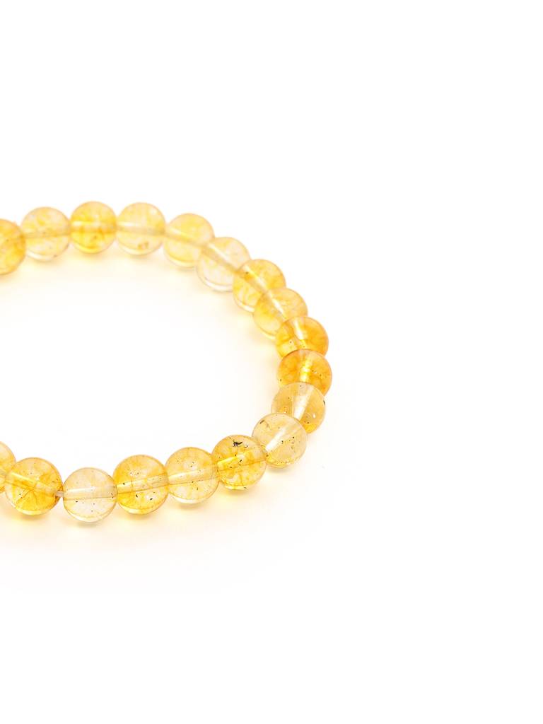 Yellow Citrine Crystal Beads Bracelet : RRMAYDC25-92