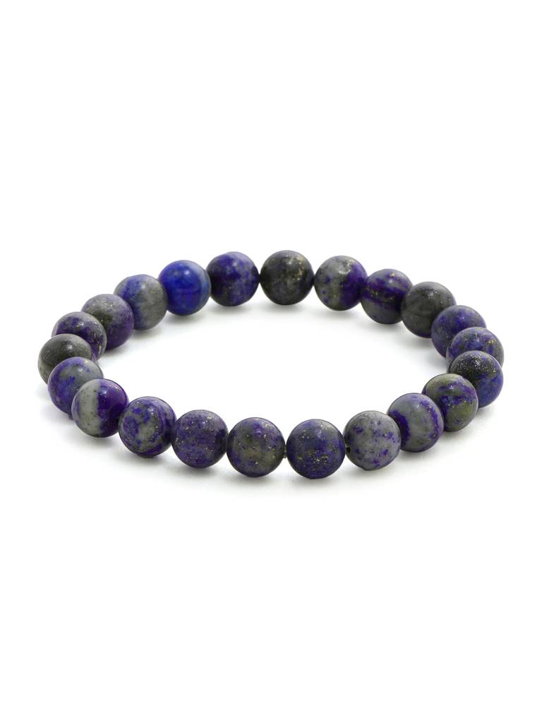 Lapis Lazuli Blue Tined Crystal Beads Bracelet : RRMAYDC25-93