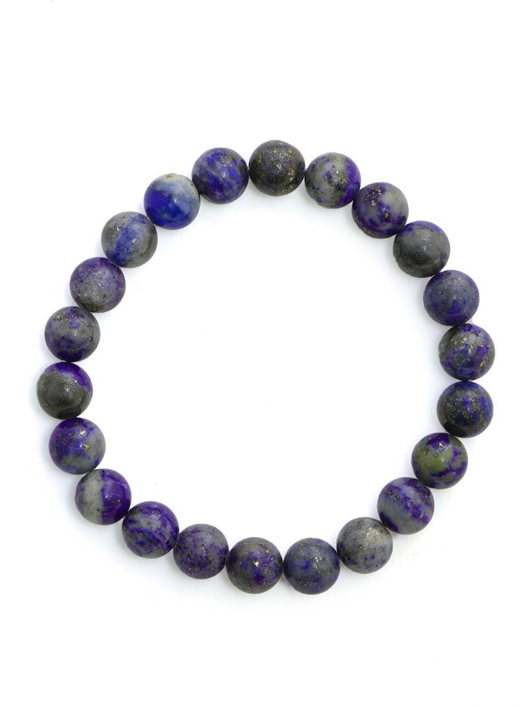Lapis Lazuli Blue Tined Crystal Beads Bracelet : RRMAYDC25-93