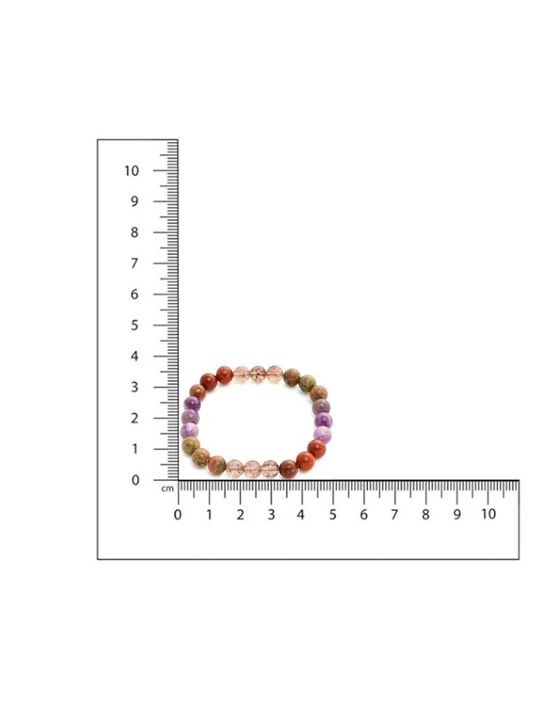Red Carnelian, Lapis Lazuli, Amethyst And Green Avanturine Multi-Coloured Cyrstal Beads Bracelet : RRMAYDC25-94