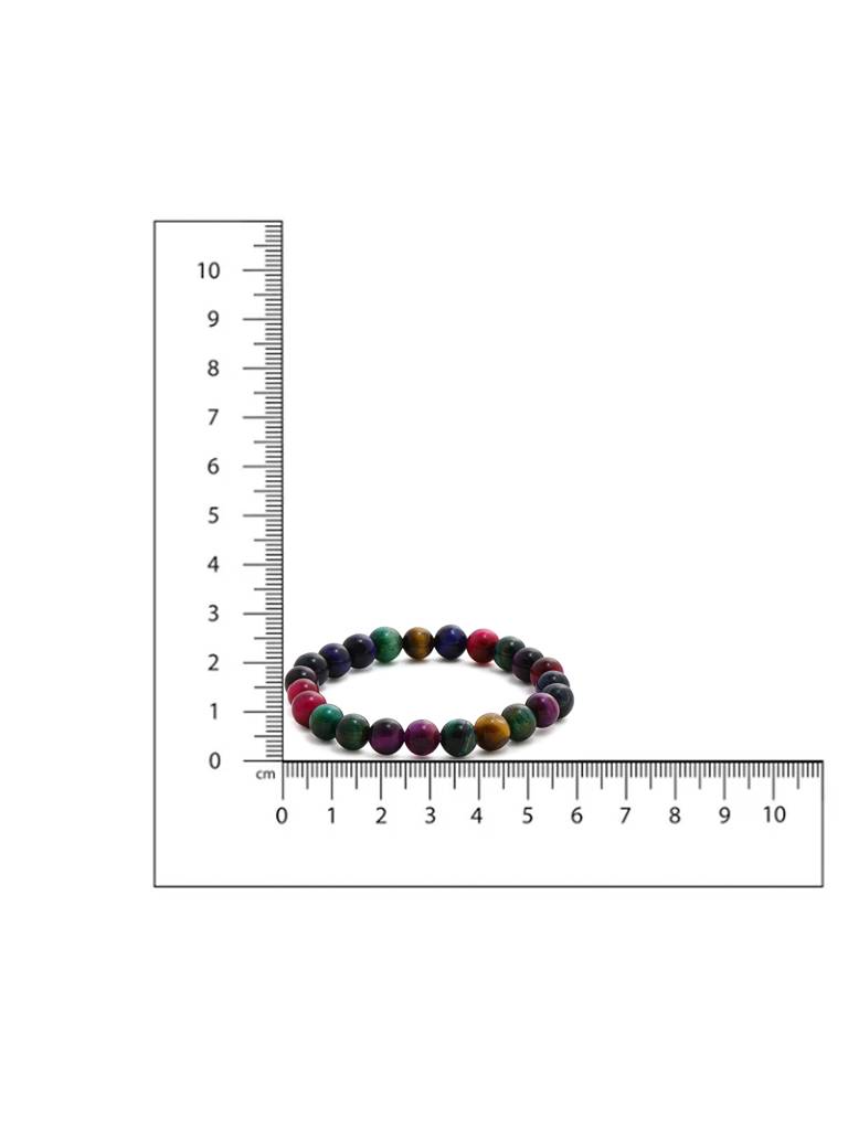 Red Carnelian, Lapis Lazuli, Amethyst And Green Avanturine Multicoloured Cyrstal Beads Bracelet : RRMAYDC25-95