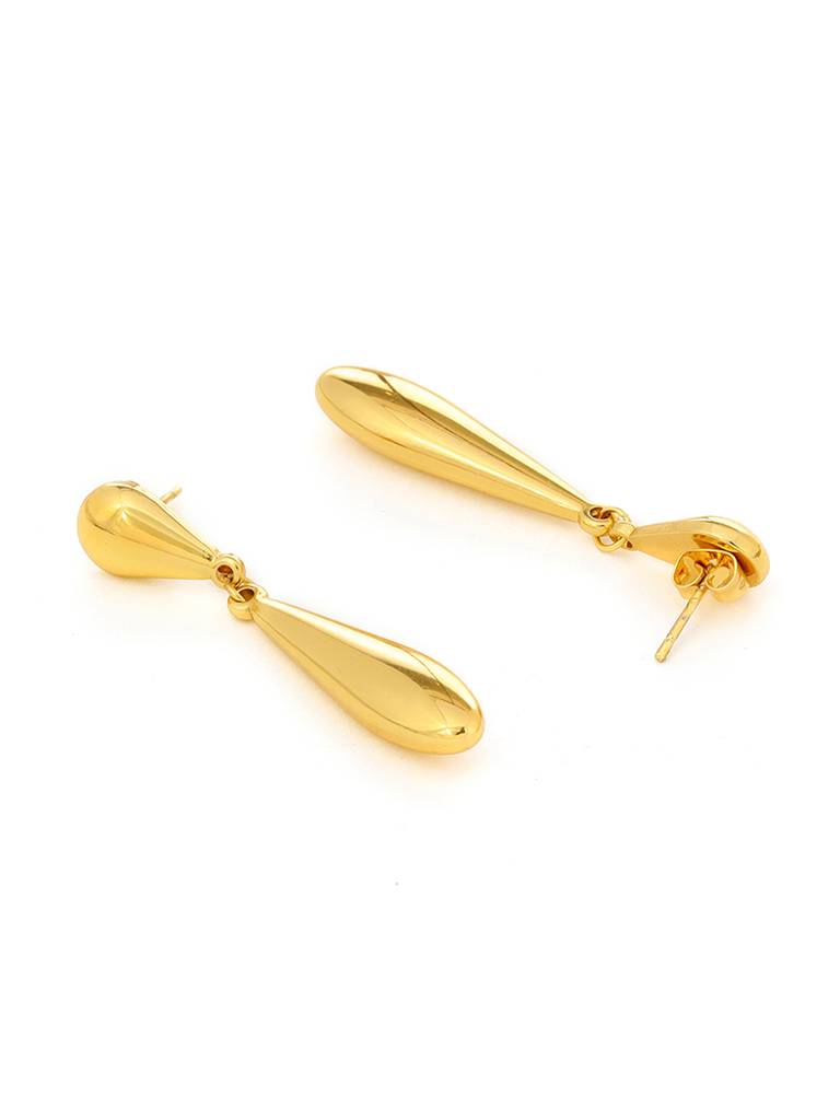 Golden Drop Earrings By Ruby Raang-77 : RRMAYDR25-77