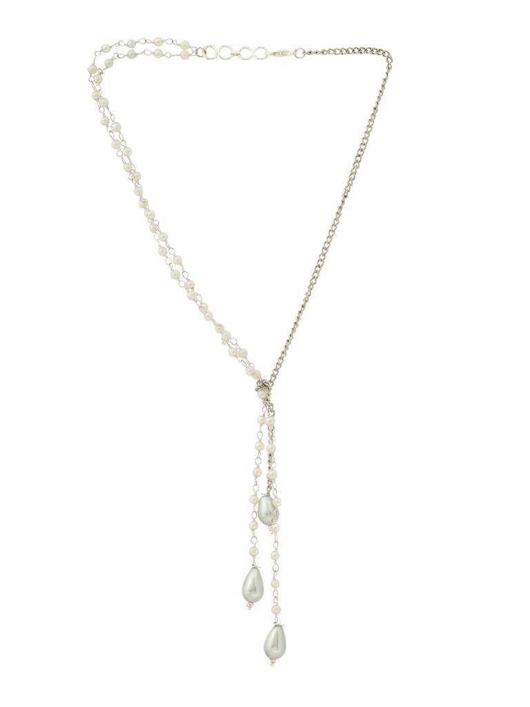 Beaded One Sided Motif Necklace By Ruby Raang : RRMAYIN25-58