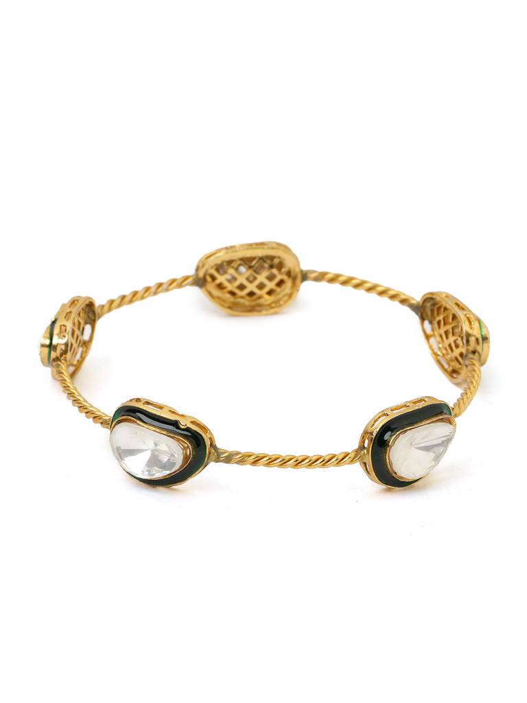 Antique Finish Kundan Bangle By Ruby Raang : RRMAYJJ25-61
