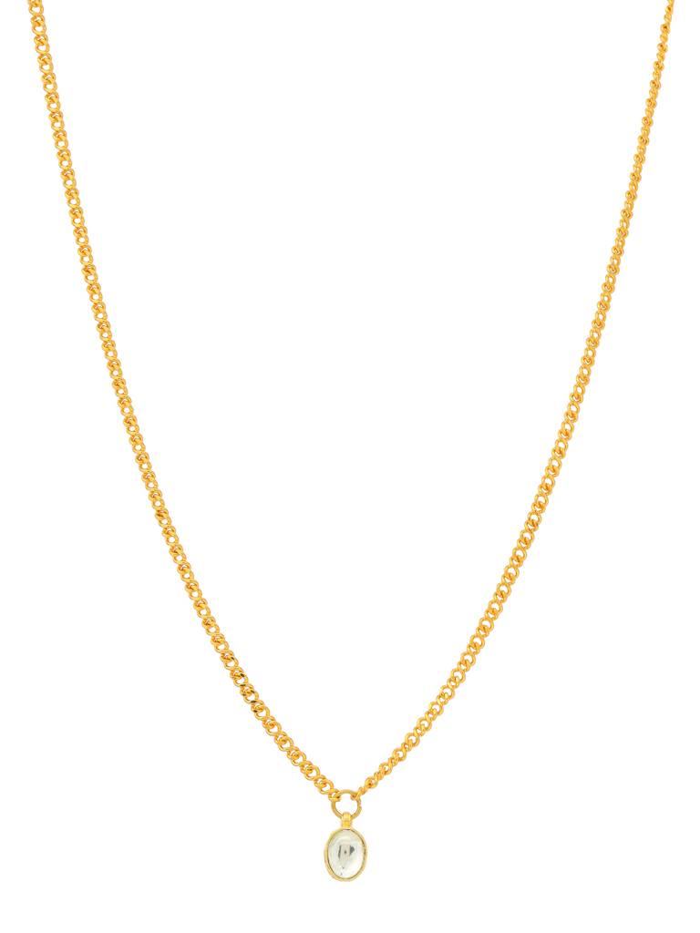 Minimalist Kundan Gold Necklace By Ruby Raang : RRMAYJM25-42