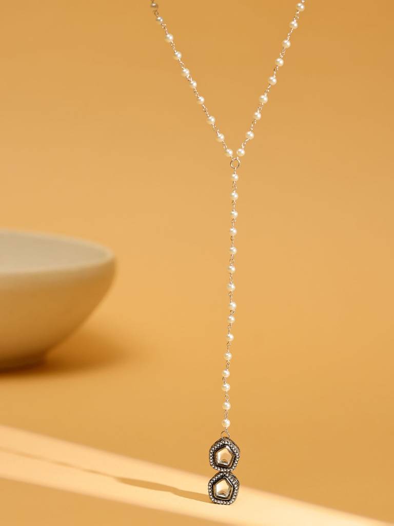 Beaded Kundan Necklace By Ruby Raang-Rrmaymp25-55 : RRMAYMP25-55