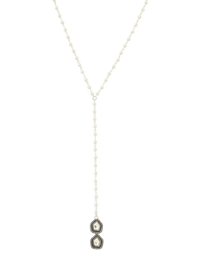 Beaded Kundan Necklace By Ruby Raang-Rrmaymp25-55 : RRMAYMP25-55