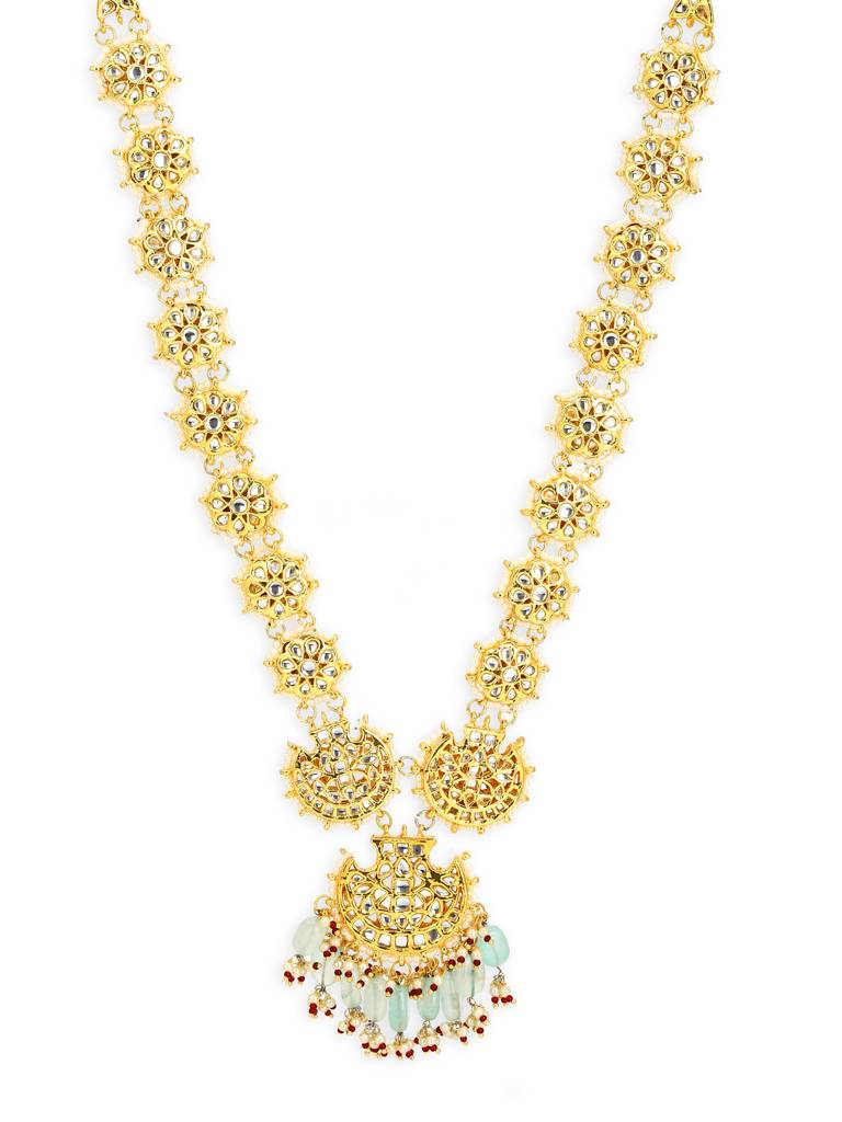 Pastel And Gold Toned Kundan Neckpiece : RRMJ22-100