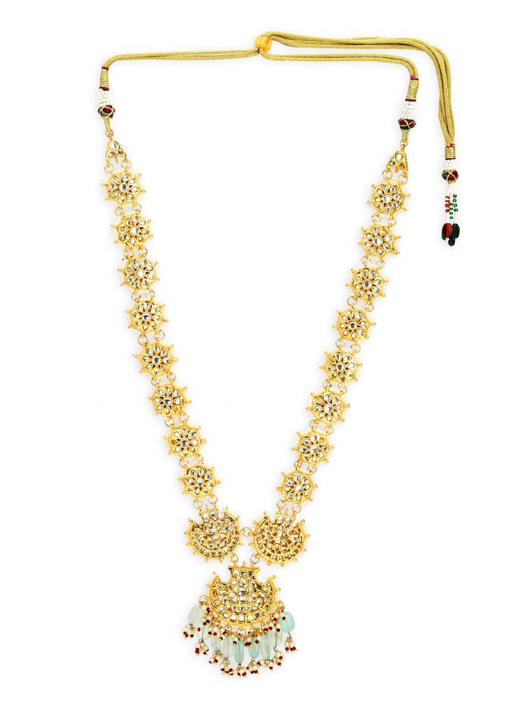 Pastel And Gold Toned Kundan Neckpiece : RRMJ22-100