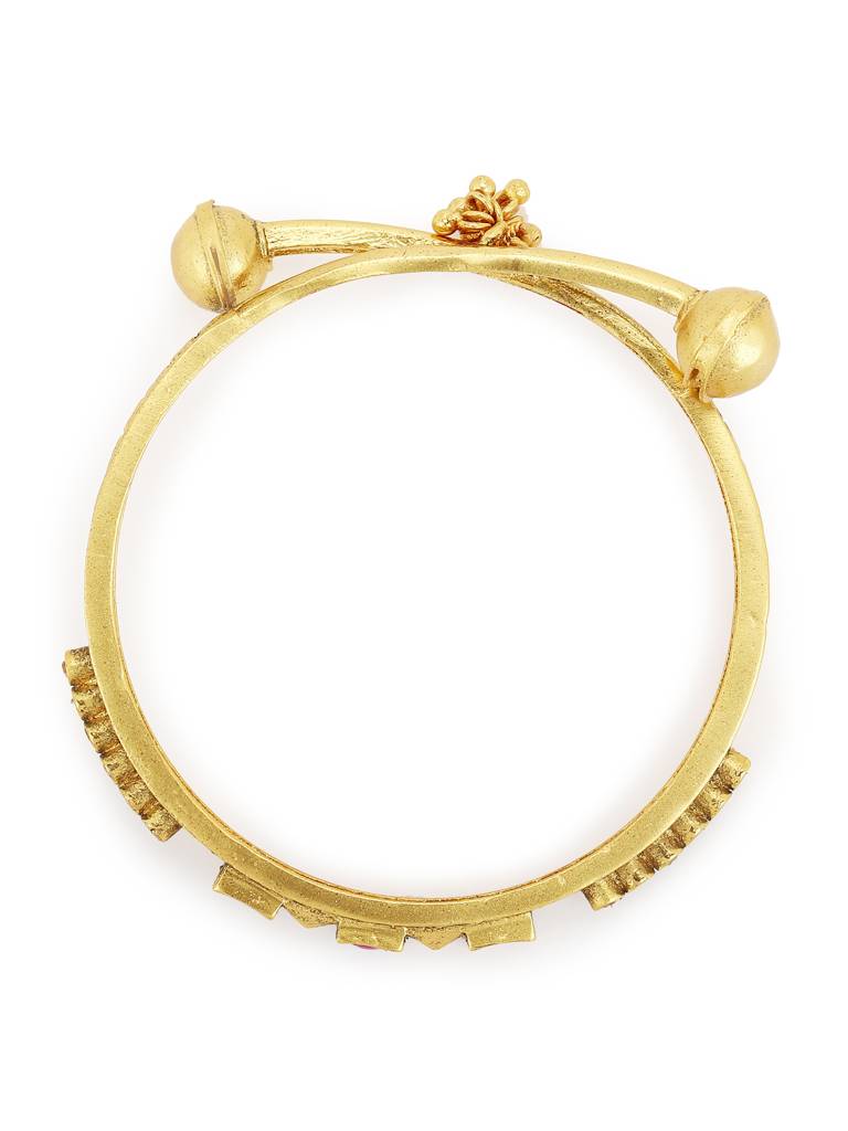 Red Stone Studded & Beaded Bangle : RRMJ22-22