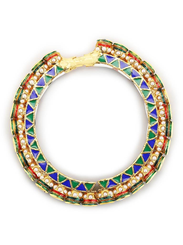 Gold-Plated Stone Studded Meenakari Bangle : RRMJ22-23