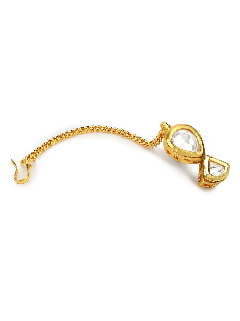 Gold Plated Kundan Tikka : RRMJ22-39