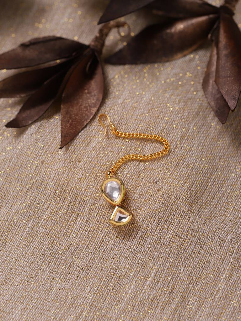 Gold Plated Kundan Tikka : RRMJ22-39