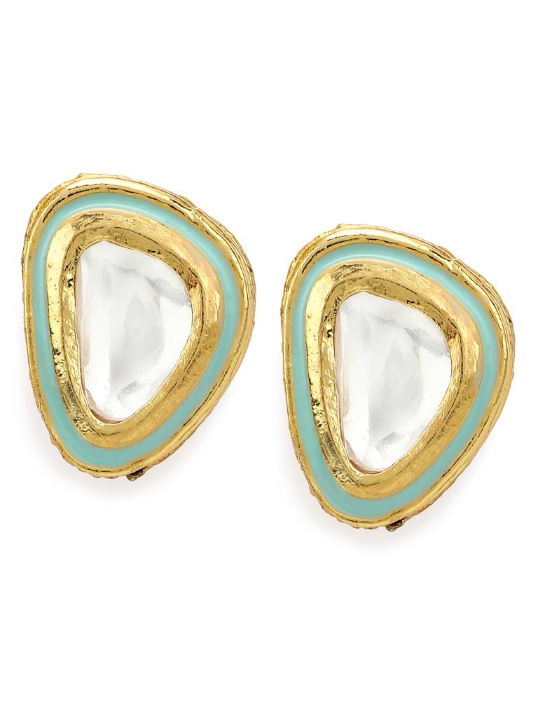 Sea Green Kundan Studs : RRMJ22-56