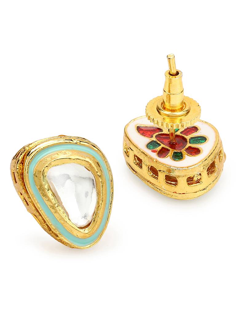 Sea Green Kundan Studs : RRMJ22-56