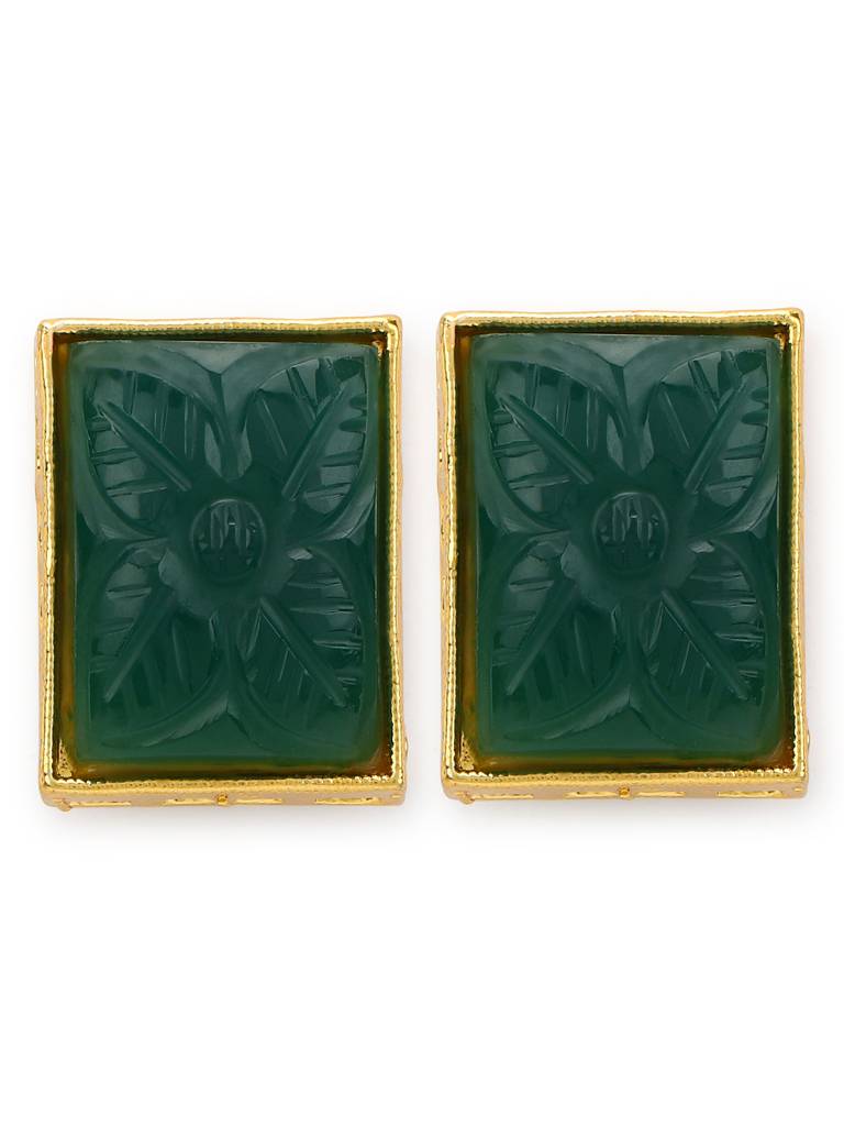 Green Square Kundan Studs : RRMJ22-62