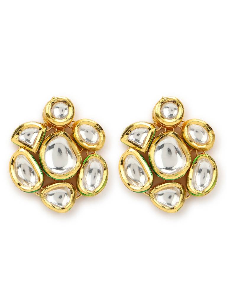 Gold Toned Kundan Studs : RRMJ22-65