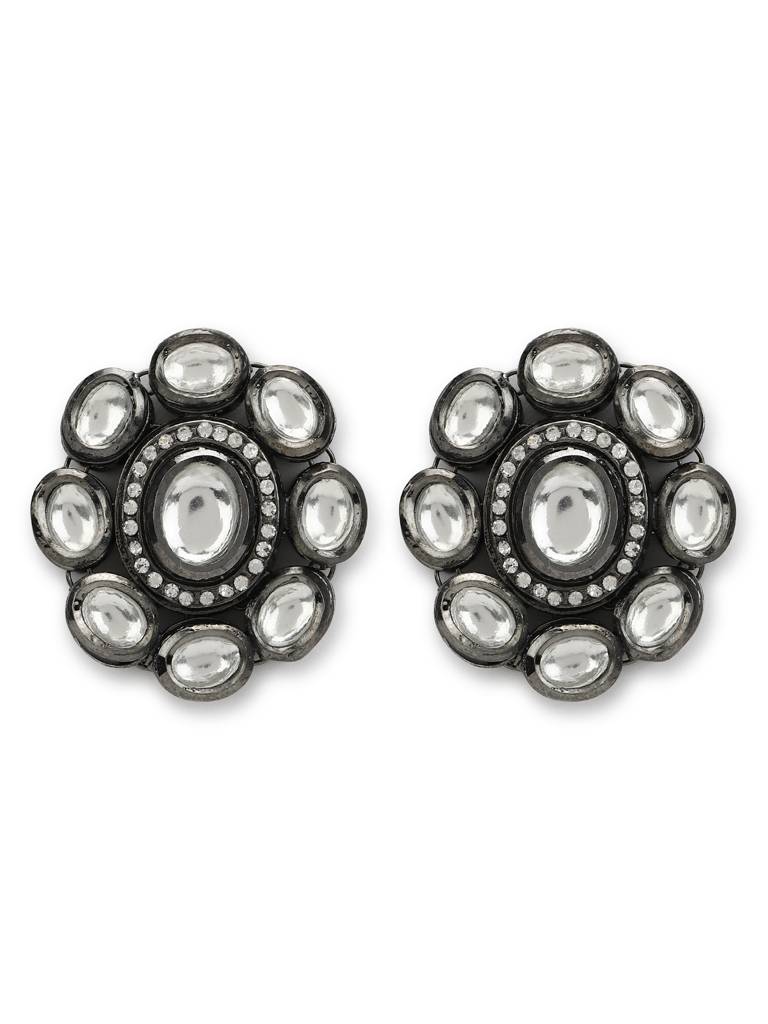 Black Kundan Studs : RRMJ22-67