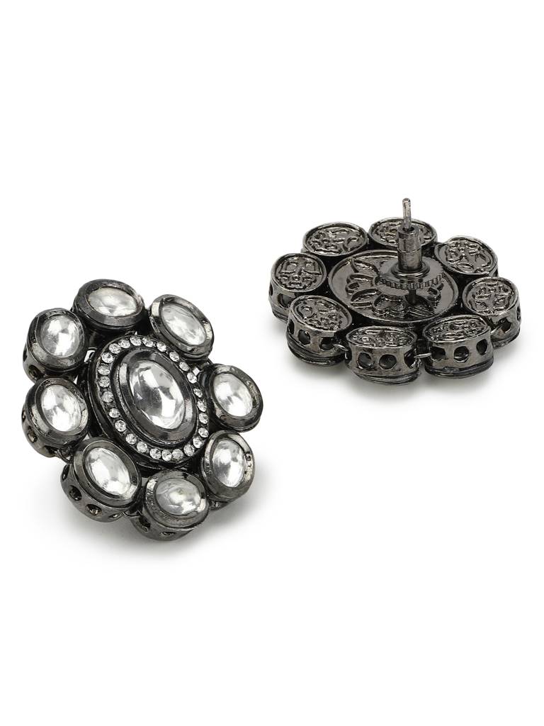 Black Kundan Studs : RRMJ22-67