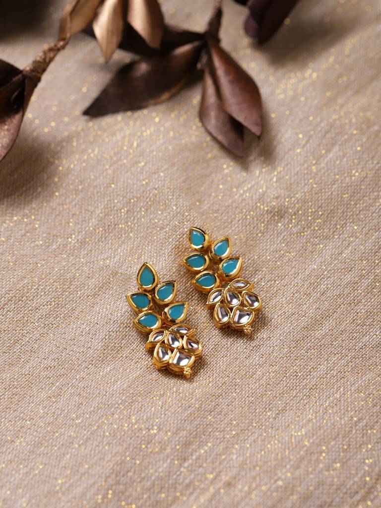 Leaf Shaped Kundan Studs : RRMJ22-70