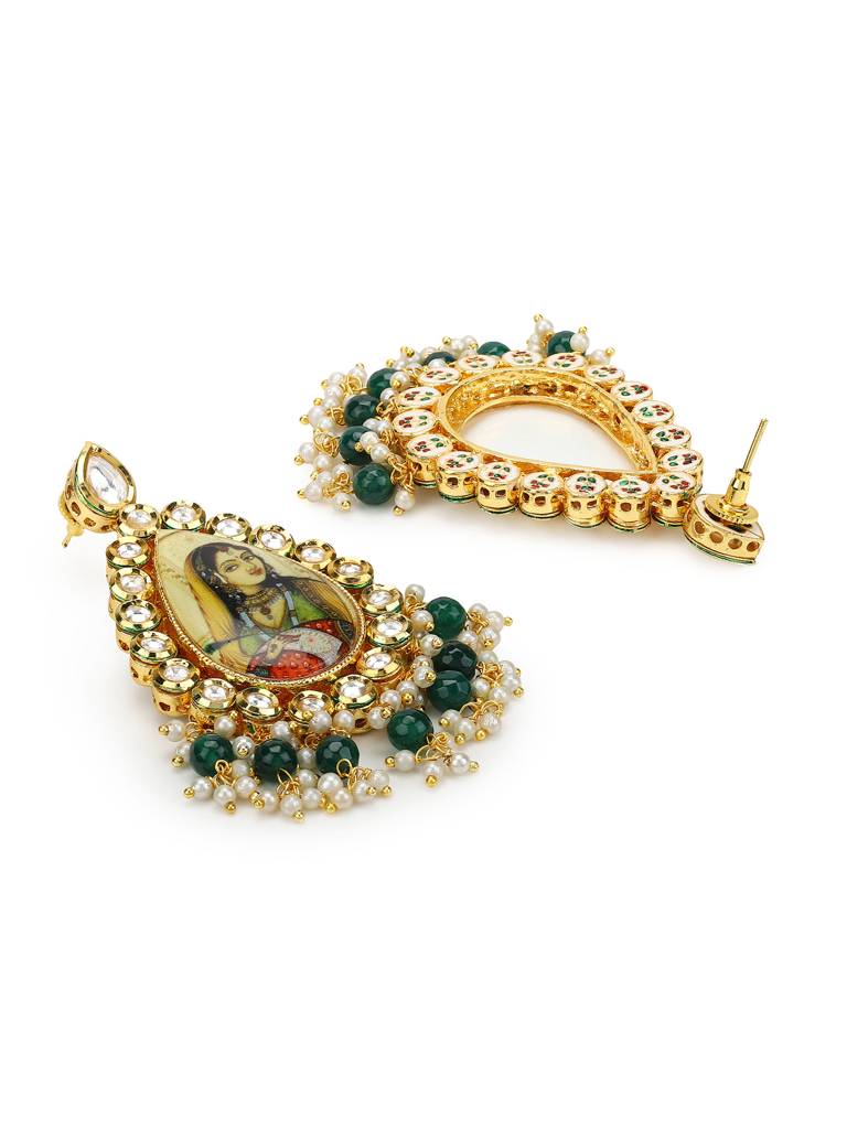 Handpainted Chandbali Kundan Earrings : RRMJ22-72