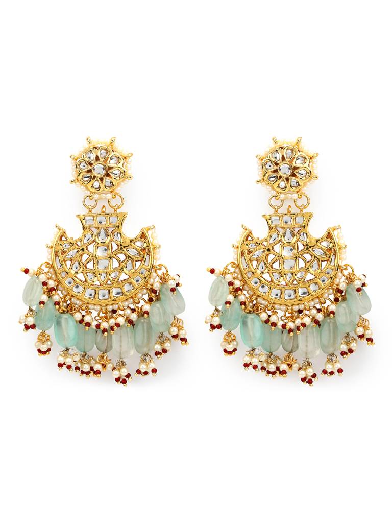 Classic Mint Gold Kundan Earrings : RRMJ22-73