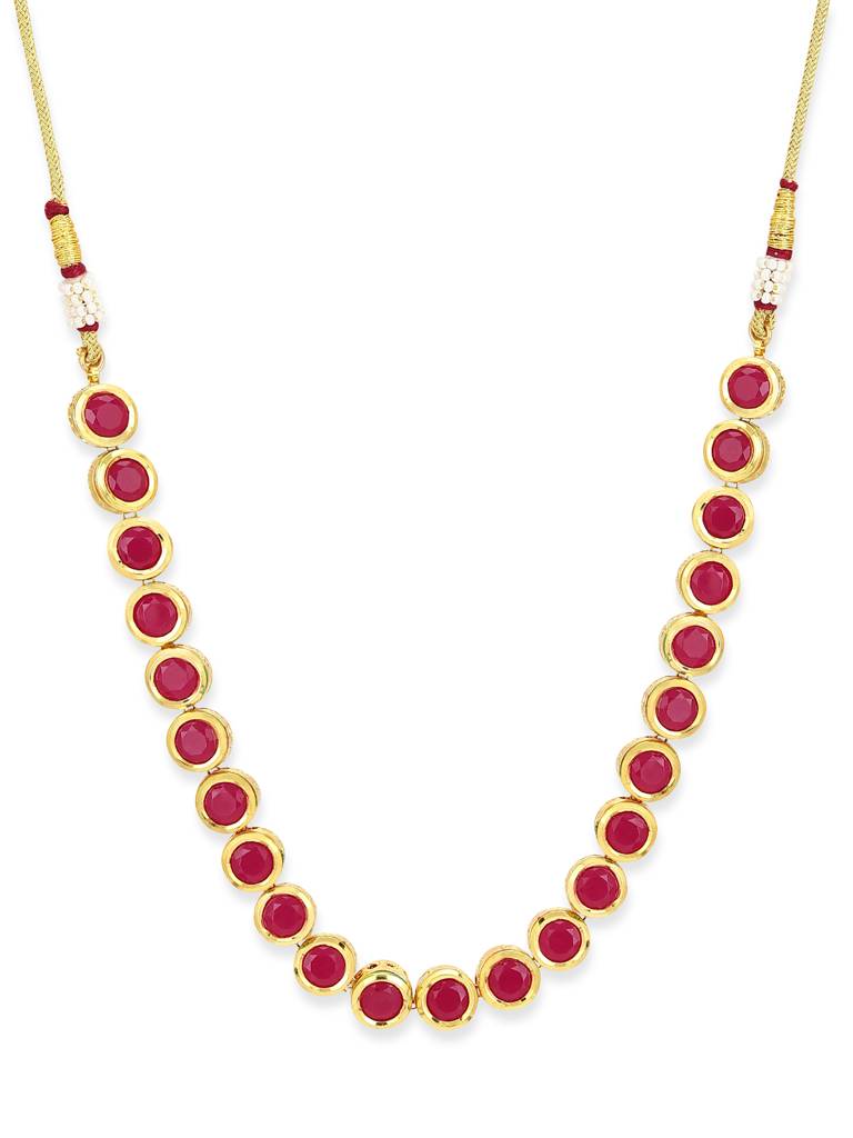 Pink Round Kundan Neckpiece : RRMJ22-82