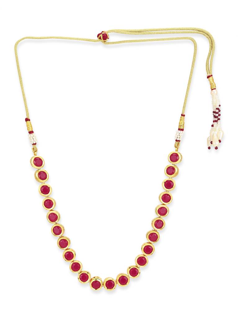 Pink Round Kundan Neckpiece : RRMJ22-82