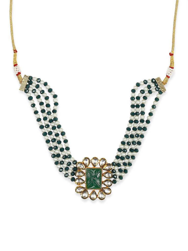 Green And White Pearl Neckpiece : RRMJ22-89