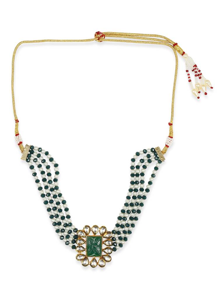 Green And White Pearl Neckpiece : RRMJ22-89