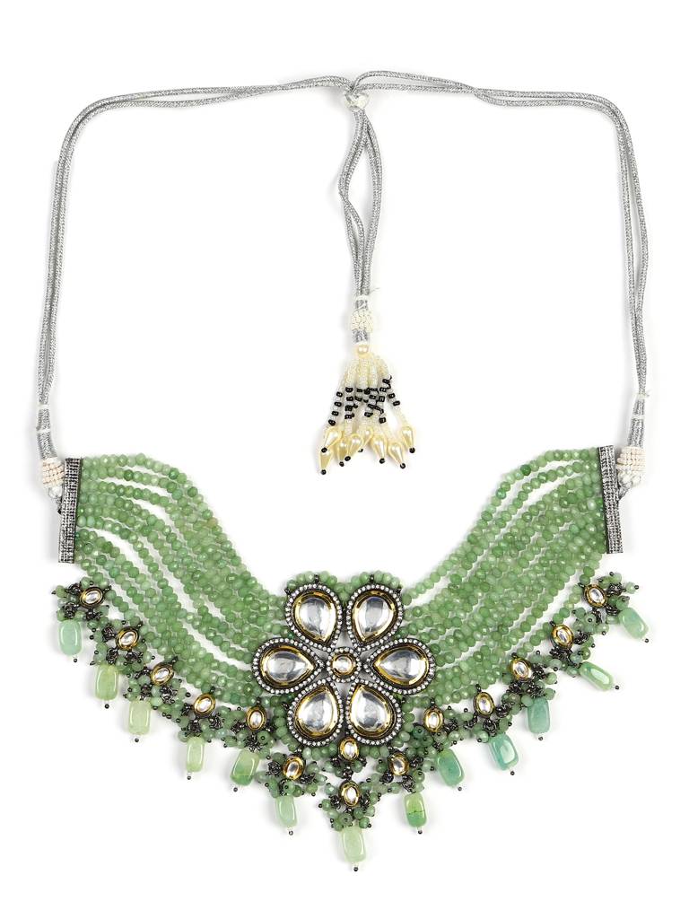 Beaded Kundan Neckpiece : RRMJ22-98