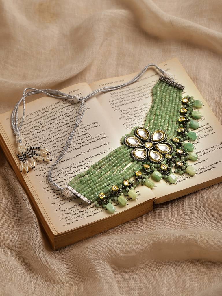 Beaded Kundan Neckpiece : RRMJ22-98