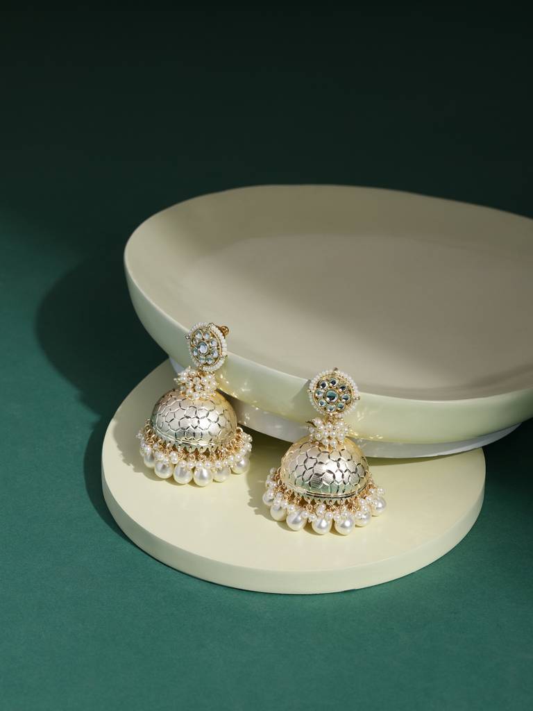 Kundan And Pearl Jhumkay : RROCT22-100