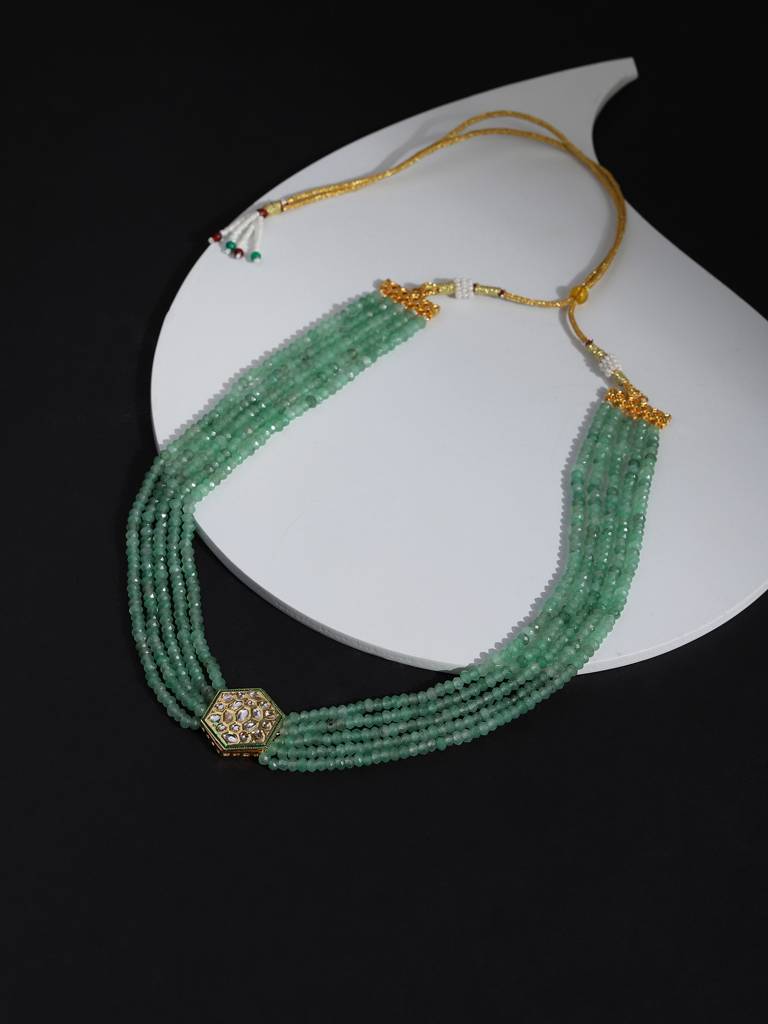 Kundan & Mint Green Layered Neckpiece : RROCT22-23