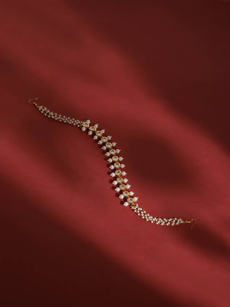 Kundan & Pearl Layered Beaded Hair Band : RROCT22-42