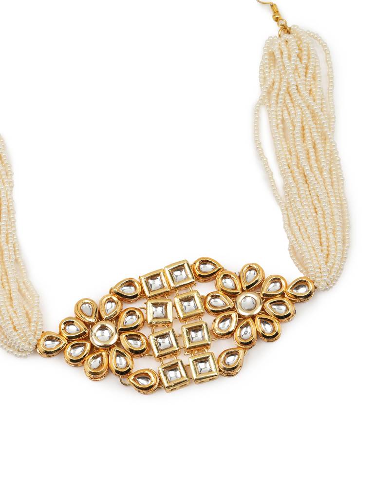 Maharani Center Piece Kundan & Pearl Beaded Hair Band : RROCT22-47