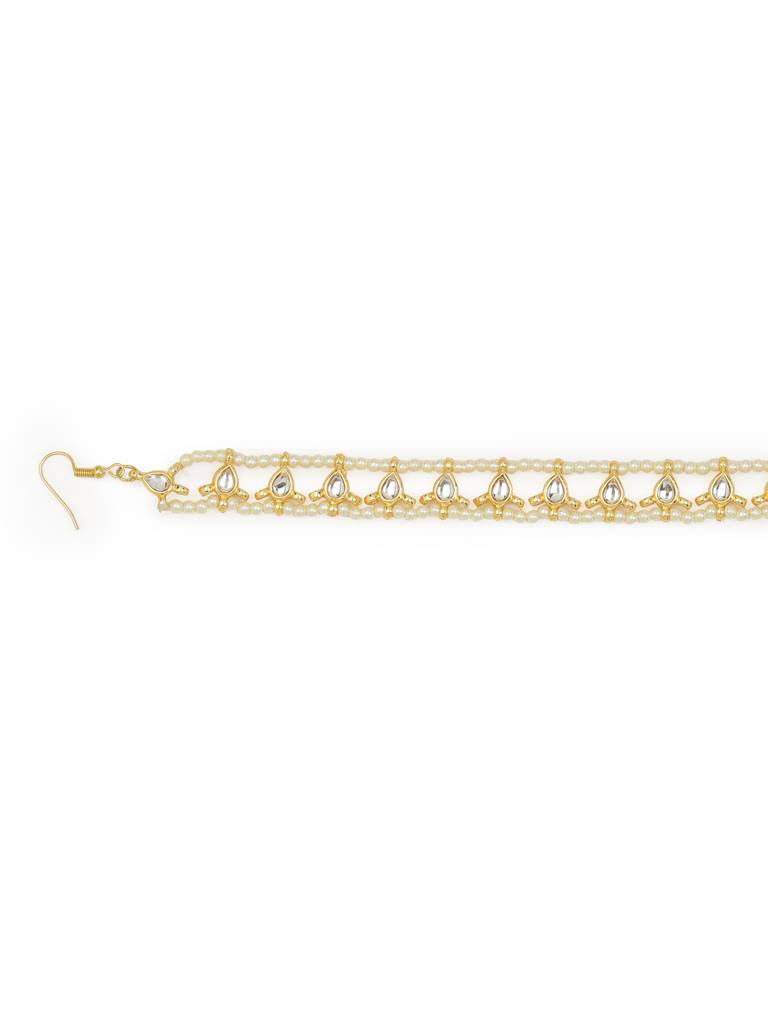 Pearl Layered & Kundan Beaded Hair Band : RROCT22-48