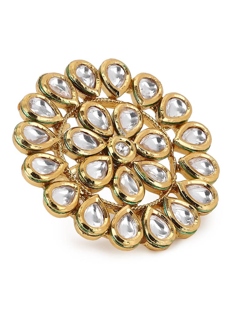 Teardrop Kundan Cocktail Ring : RROCT22-66