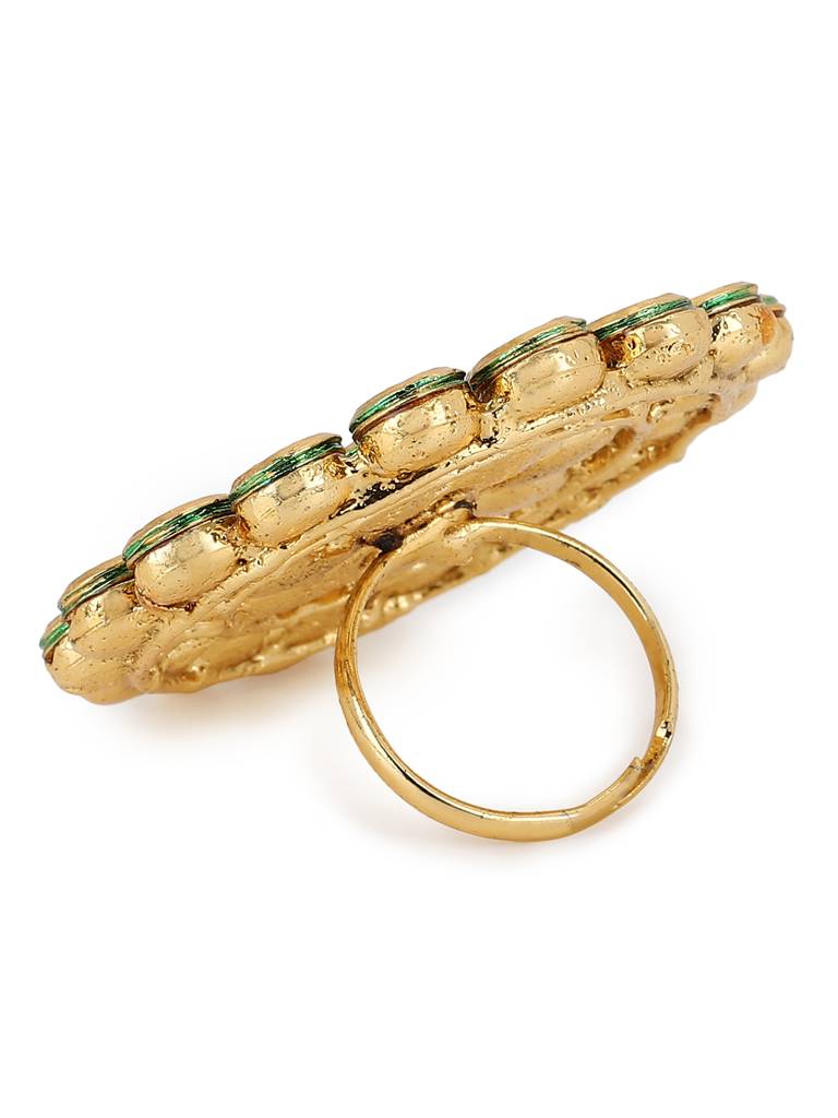 Teardrop Kundan Cocktail Ring : RROCT22-66