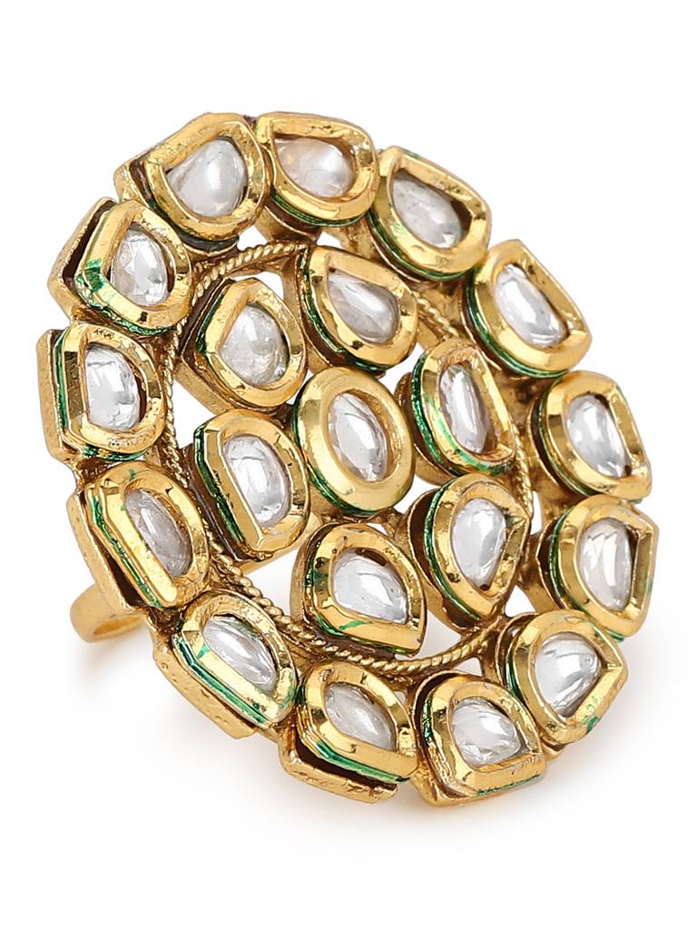 Meenakari Kundan Cocktail Ring : RROCT22-67