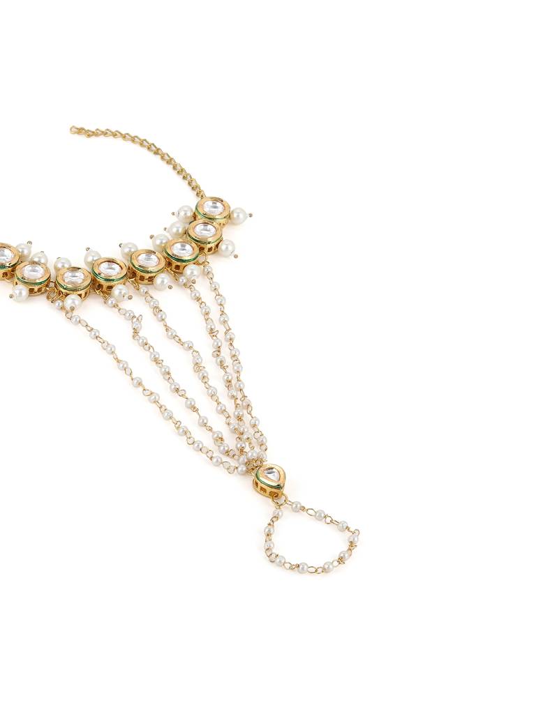 Kundan & Pearl Hand Harness : RROCT22-69