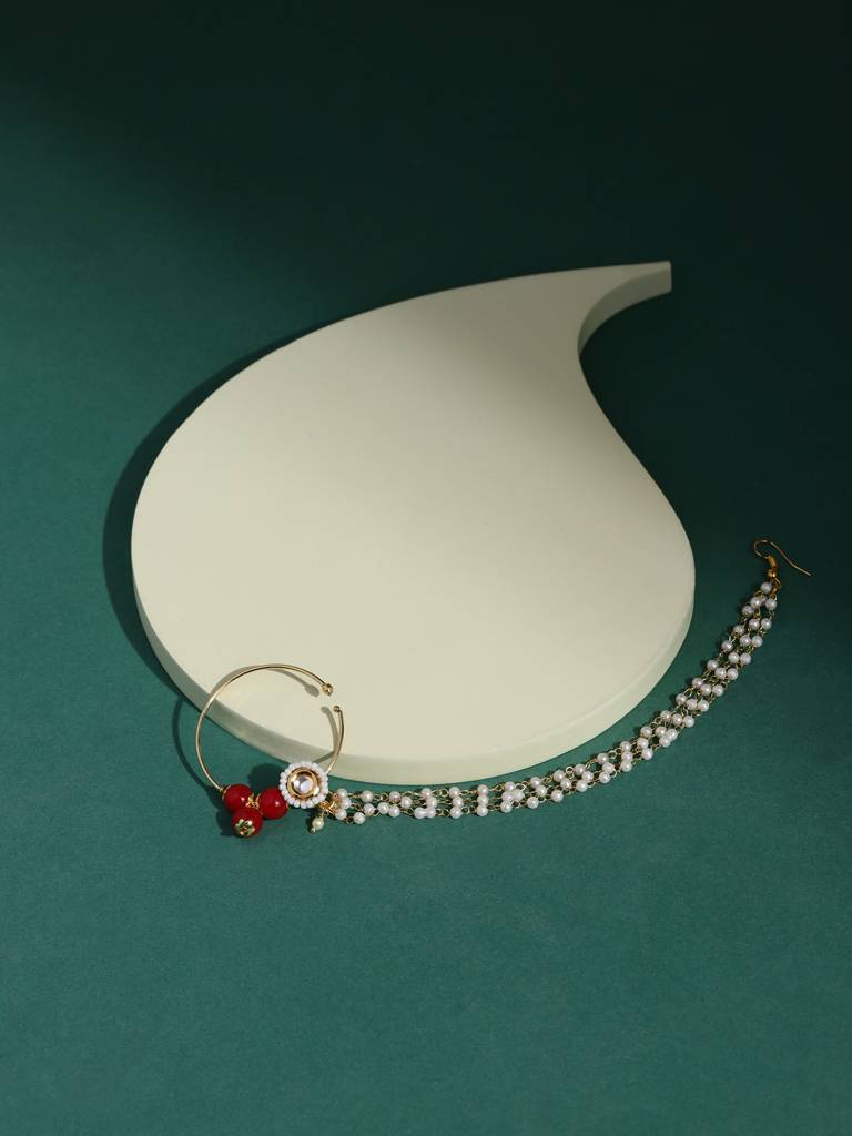 Midsized Kundan Nose Ring : RROCT22-75