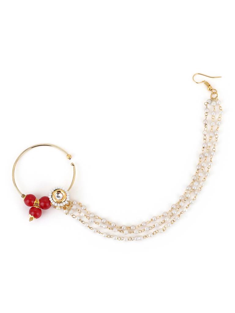 Midsized Kundan Nose Ring : RROCT22-75