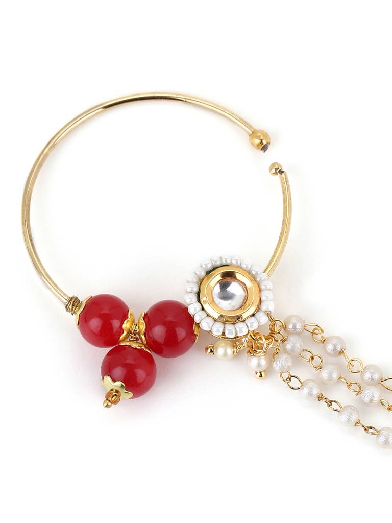 Midsized Kundan Nose Ring : RROCT22-75