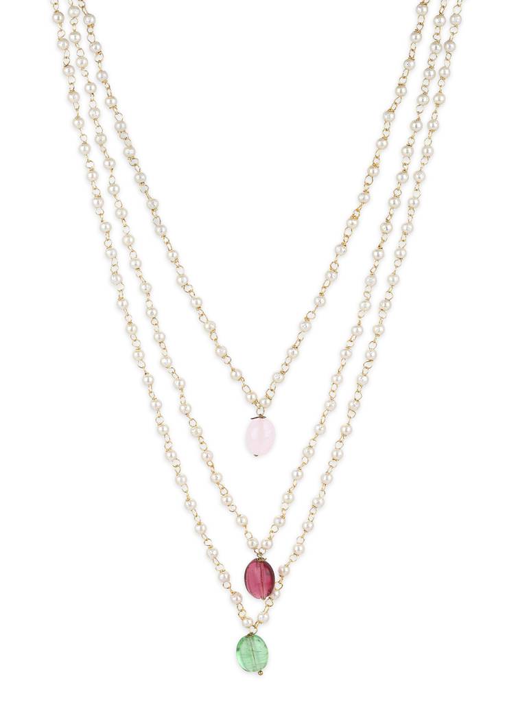 Three Layered Pearl Neckpiece : RROCT22-82