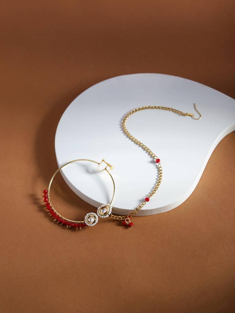 Maharani Beaded Nose Ring : RROCT22-9