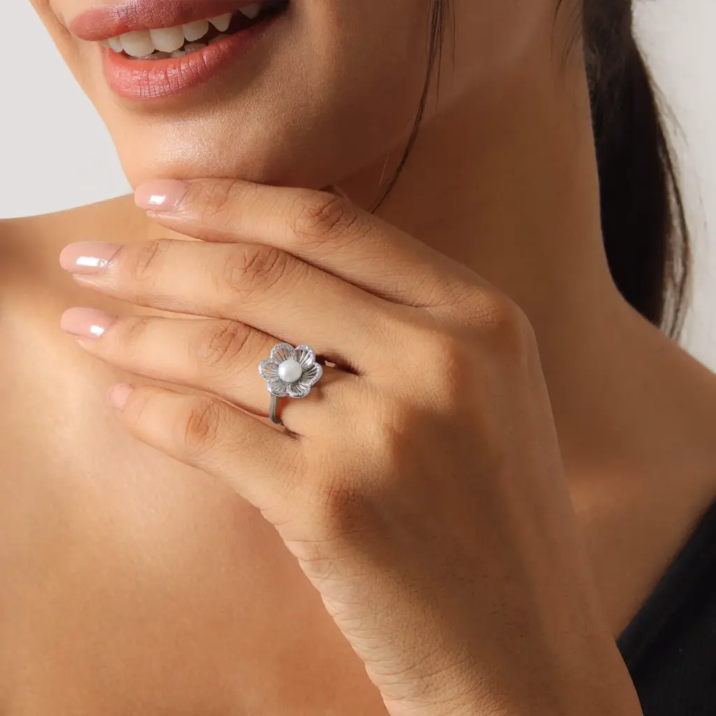 Floral Pearl Ring : RRR008