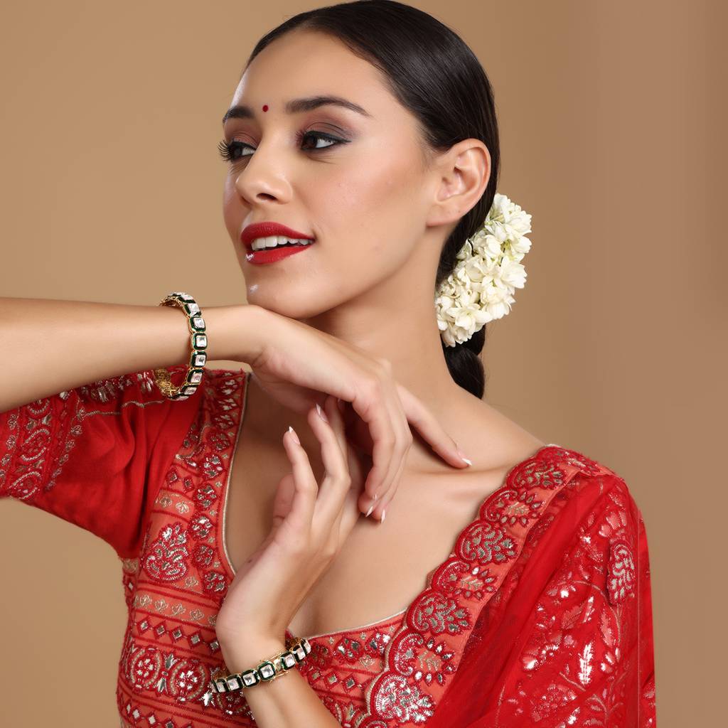 Kundan Meenakari Bangles (Set Of 2) : RRSEP24-101