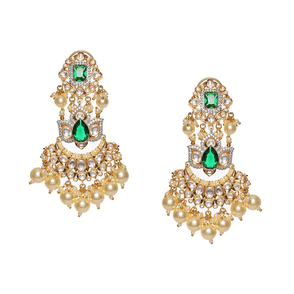 Dangler Kundan Earrings With Pearls : RRSEP24-11