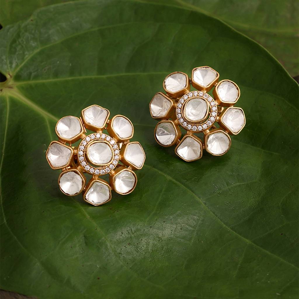 Oversized Kundan Studs : RRSEP24-18